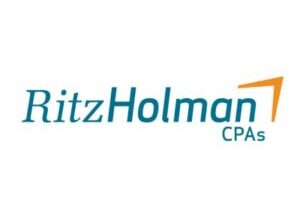 Logo of RitzHolman CPAs with a blue and orange color scheme.